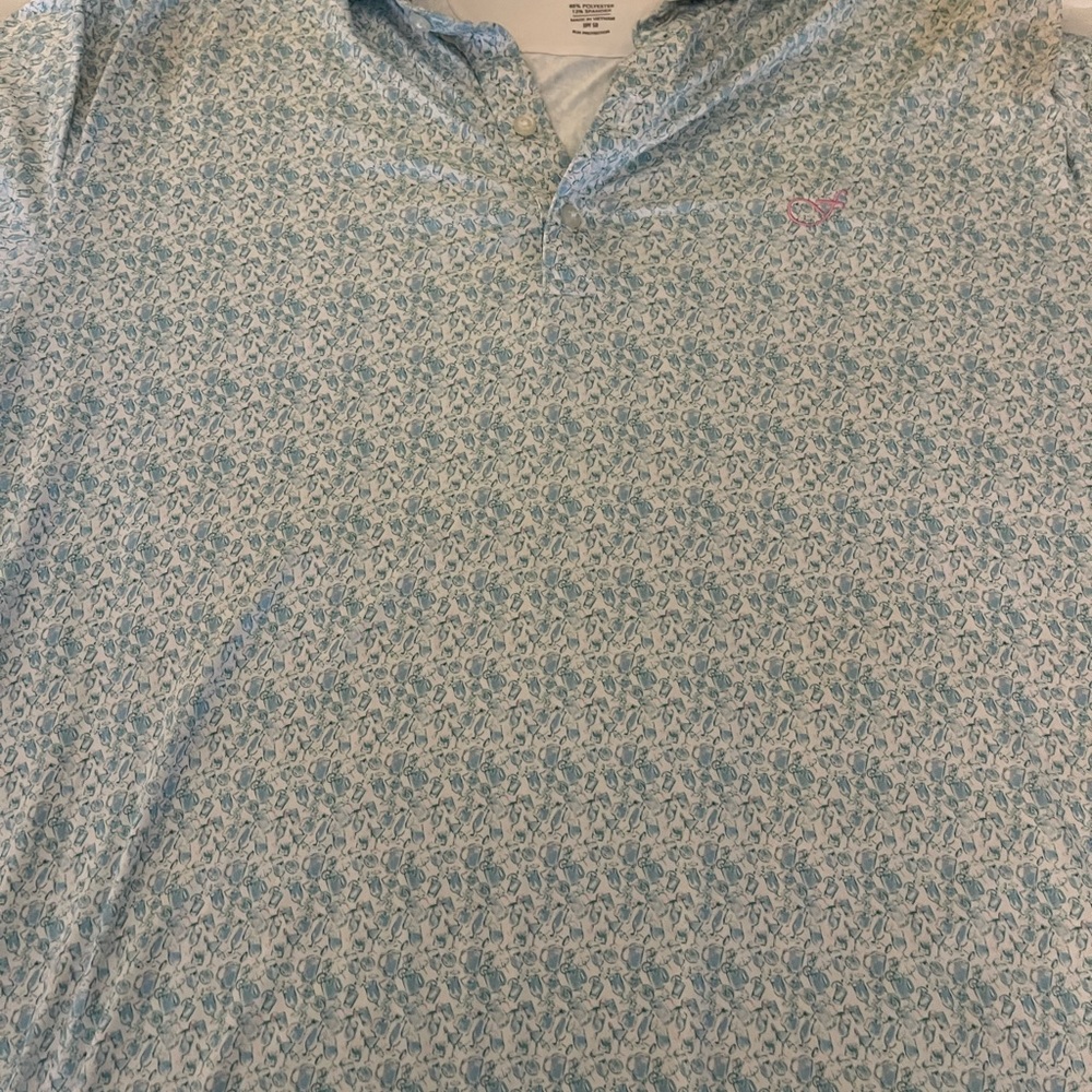 johnnie-O Light Blue Floral Polo